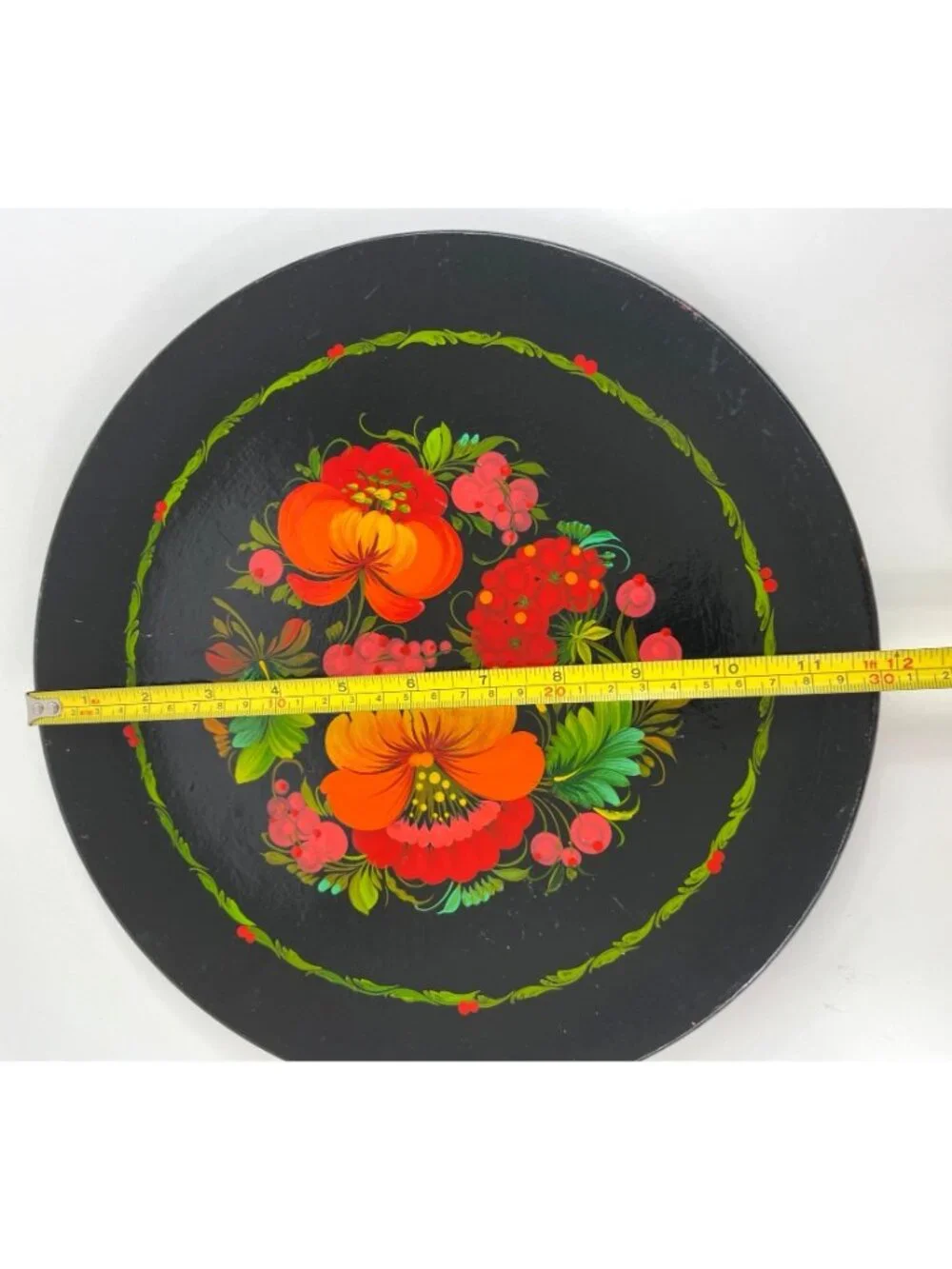 Russian Colorful Folk Art Hand Painted 11.75